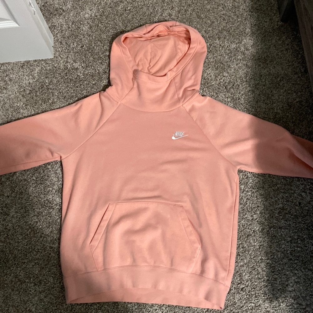pink nike turtleneck hoodie